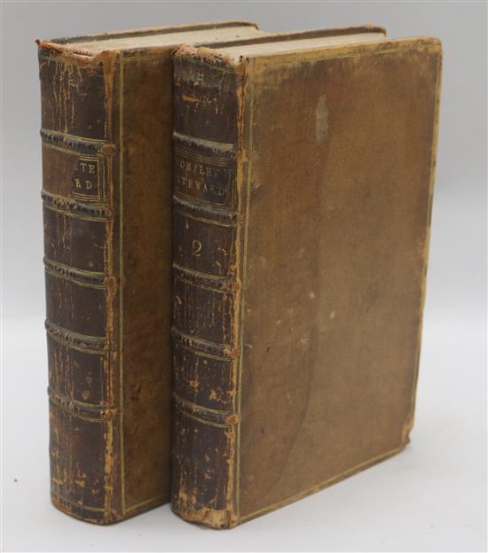 Mordant, John - The Complete Steward, 2 vols, 8vo, calf, lacking title label to spine of vol I, London 1761